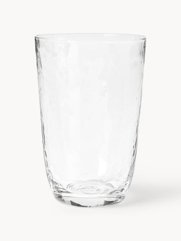 Mouth-Blown Tumblers Hammered, Set of 4