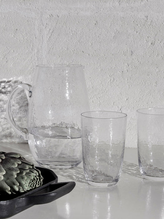 Mouth-Blown Tumblers Hammered Set of 4