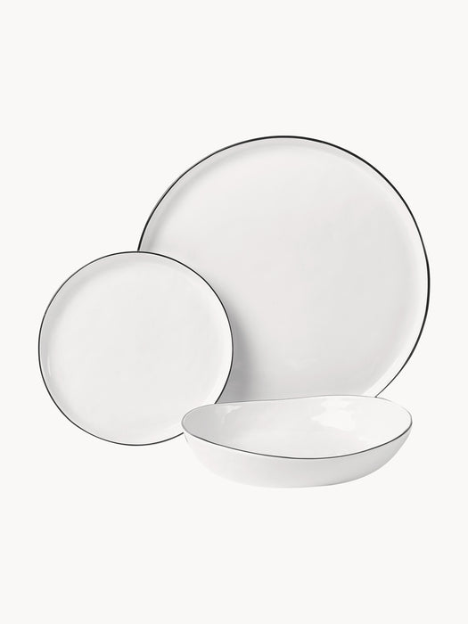 Handmade Porcelain Cutlery Set Salt 4 People Set of 12