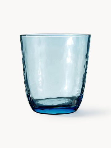 Mouth-Blown Tumblers Hammered with Uneven Surface, Set of 4