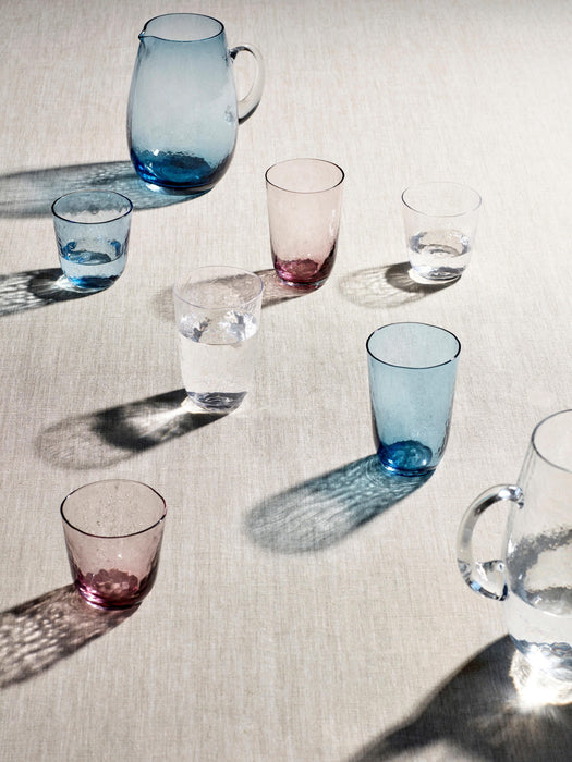 Mouth-Blown Tumblers Hammered with Uneven Surface Set of 4