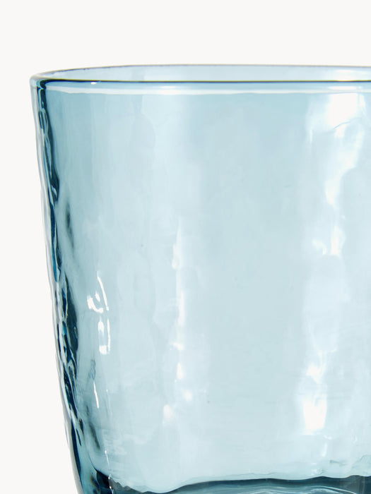 Mouth-Blown Tumblers Hammered with Uneven Surface Set of 4