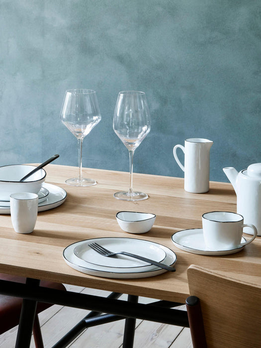 Handmade Porcelain Breakfast Set Salt, 4 People, Set of 16