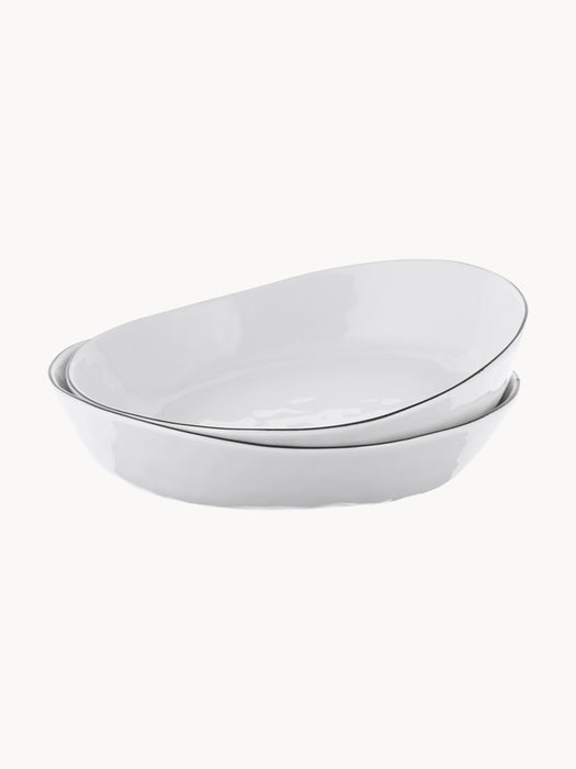 Handmade Porcelain Bowls Salt 20 cm Set of 2