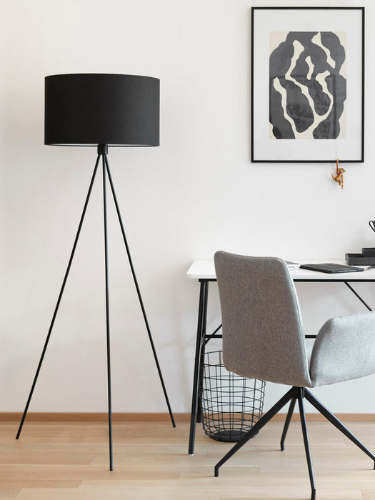 Cella Tripod Floor Lamp with Fabric Lampshade
