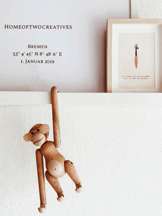 Handmade Teak Wood Decorative Object Monkey