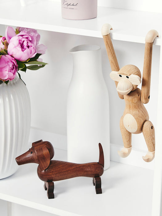 Handmade Oak Wood Decorative Object Monkey