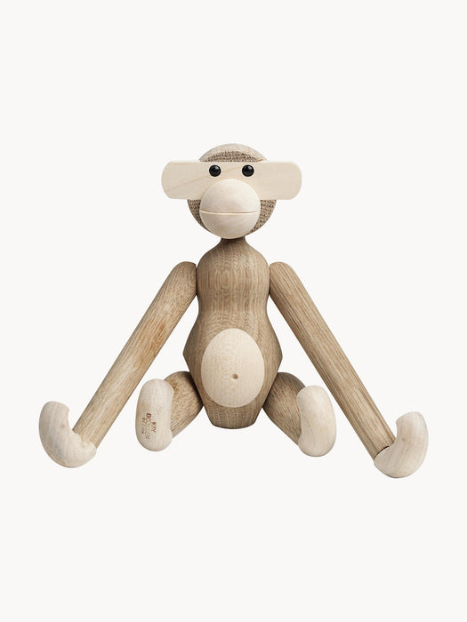 Handmade Oak Wood Decorative Object Monkey