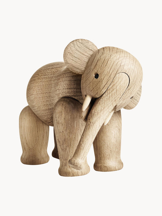 Handmade Oak Wood Decorative Object Elephant