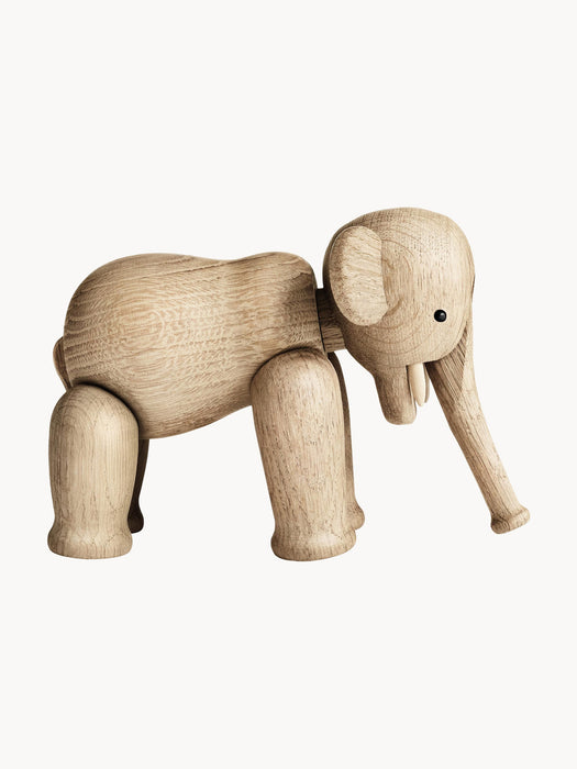 Handmade Oak Wood Decorative Object Elephant