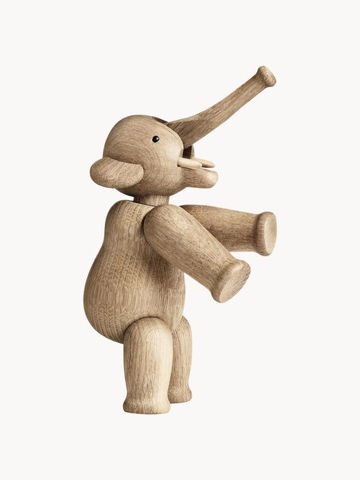 Handmade Oak Wood Decorative Object Elephant