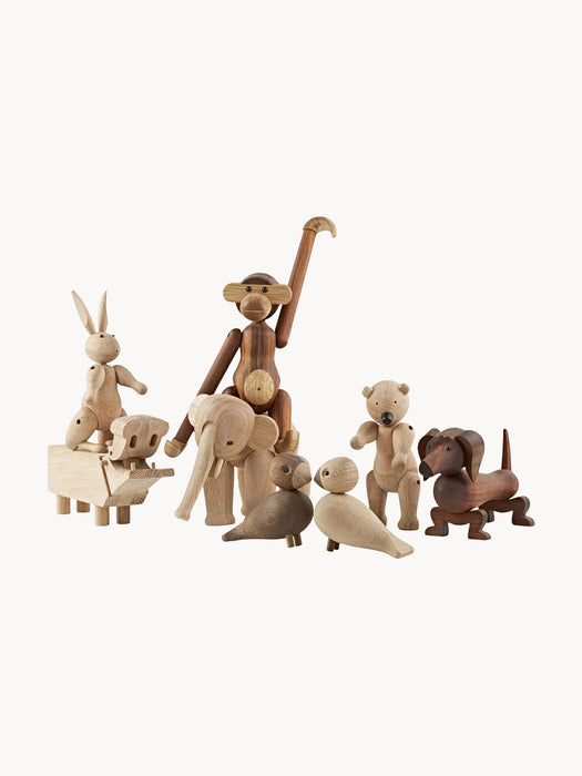 Handmade Walnut Wood Decorative Object Dog