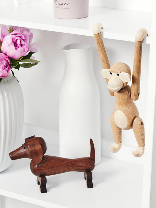 Handmade Walnut Wood Decorative Object Dog