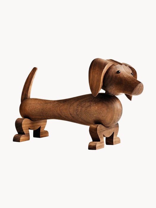 Handmade Walnut Wood Decorative Object Dog