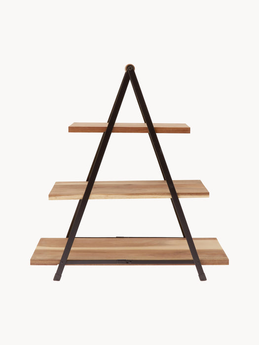 Tiered Serving Stand with Acacia Wood Plates