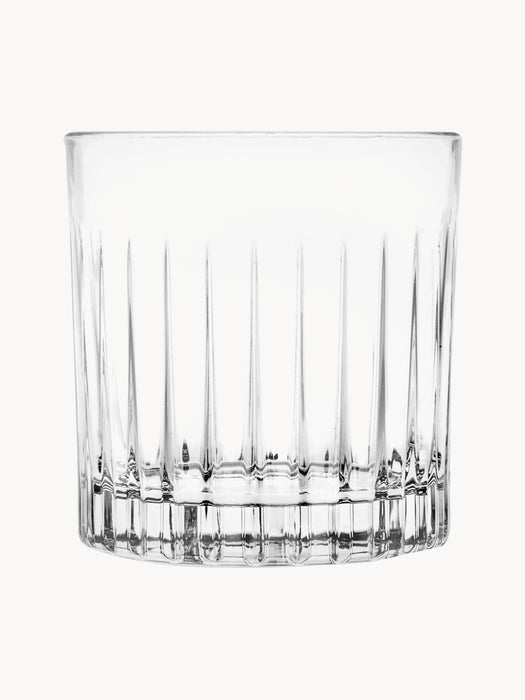 Crystal Whisky Glasses Bichiera with Embossed Pattern Set of 4