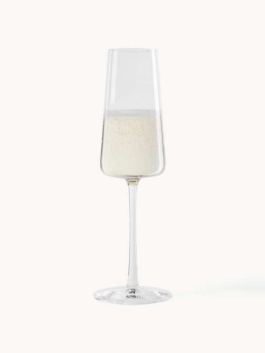 Crystal Champagne Flutes Power in Cone Shape Set of 6