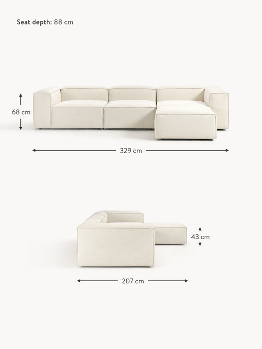Modular Sofa Lennon 4-seater with Ottoman leftright