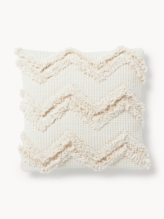 Akesha Cushion Cover with Tufted Zig-Zag Pattern