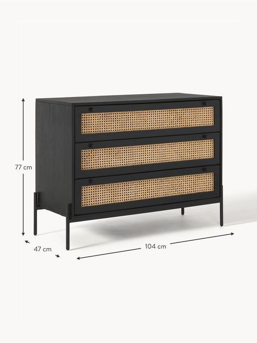 Chest of Drawers Vienna with Viennese Wickerwork