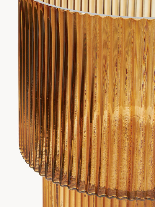 Glass Vase Lija with Ribbed Surface H 30 cm