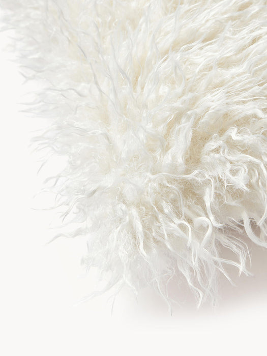Morten Fluffy Faux-Fur Cushion Cover, Curled