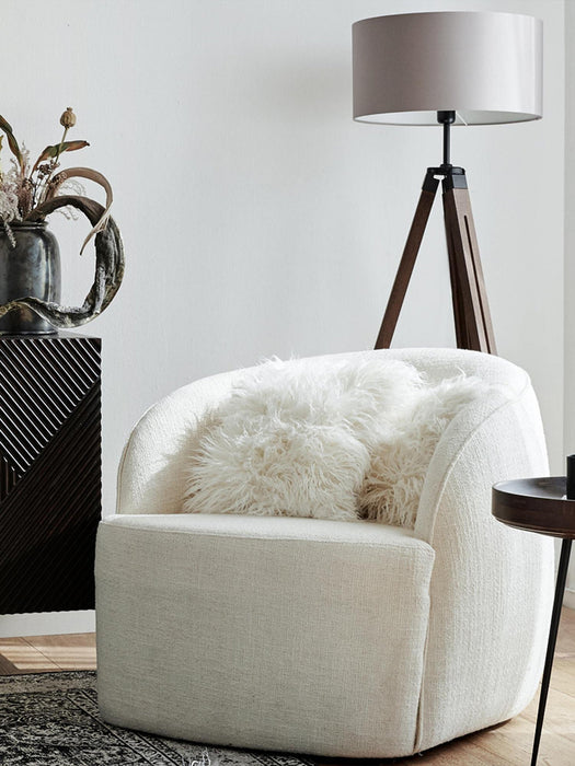 Morten Fluffy Faux-Fur Cushion Cover, Curled