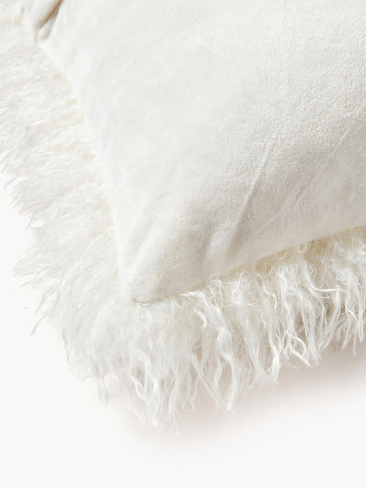 Morten Fluffy Faux-Fur Cushion Cover, Curled