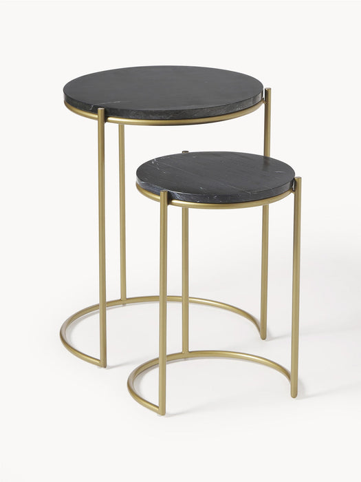 Ella Marble Side Tables, Set of 2