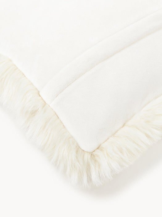 Mathilde Fluffy Faux-Fur Cushion Cover, Smooth