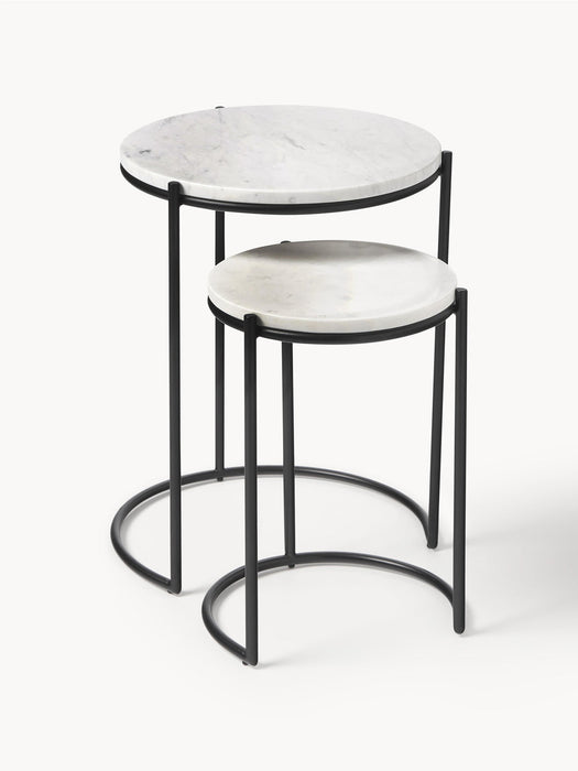Ella Marble Side Tables, Set of 2