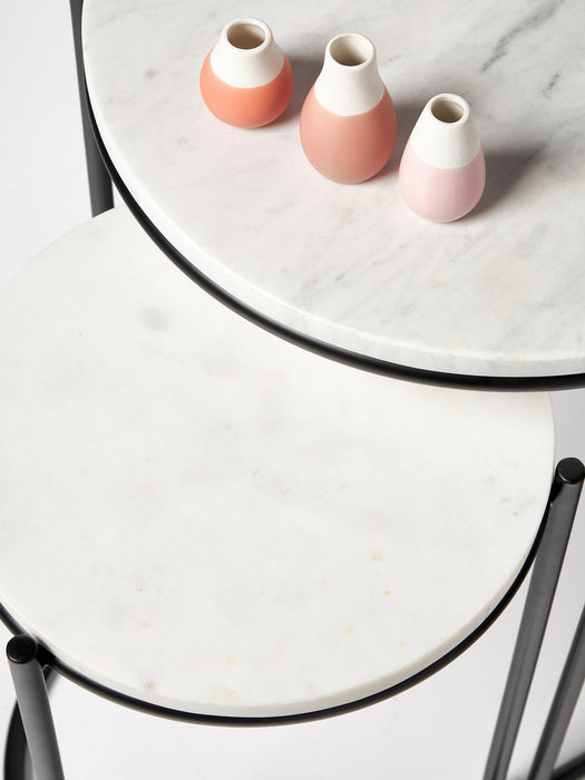 Ella Marble Side Tables, Set of 2
