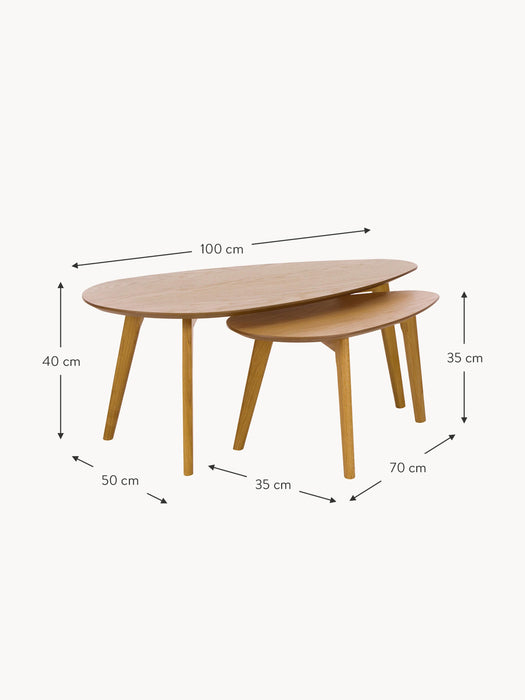 Wooden Coffee Tables Bloom Set of 2