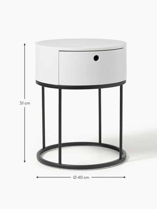 Round Bedside Table Polo with Drawer