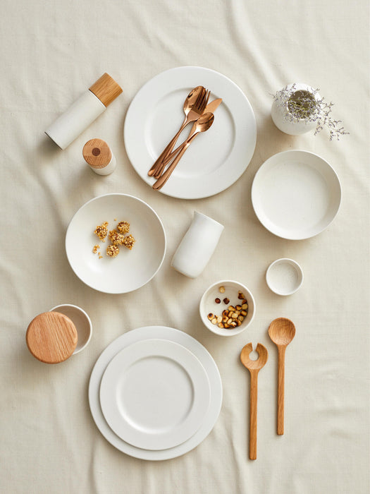 Short Oak Wood Salad Servers Bit