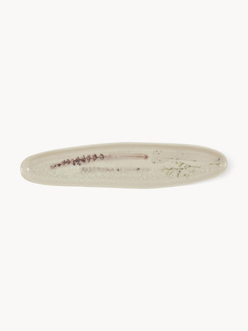 Handmade Serving Plate Bea with Grass Motif