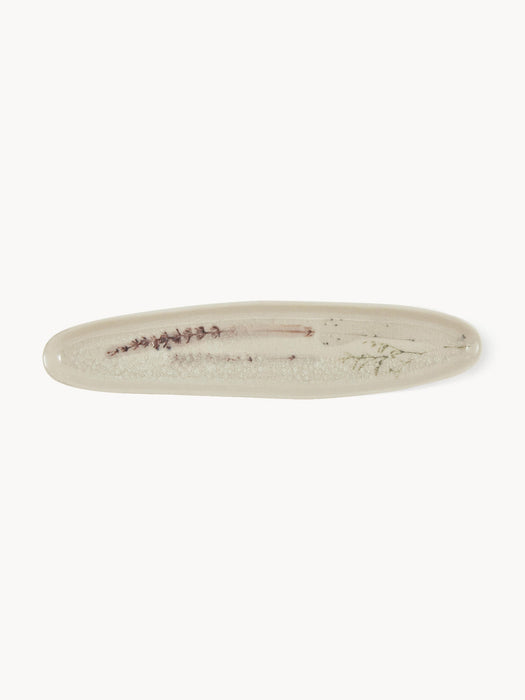 Handmade Serving Plate Bea with Grass Motif