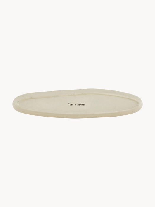 Handmade Serving Plate Bea with Grass Motif