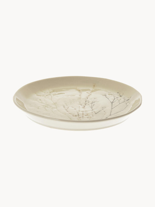 Handmade Serving Plate Bea with Grass Motif