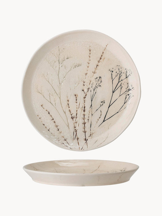 Handmade Serving Plate Bea with Grass Motif