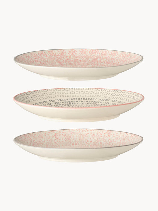 Hand-painted Breakfast Plates CÃÂ©cile with Playful Pattern, Set of 3