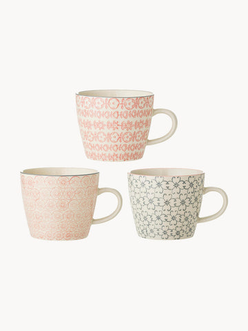 Mugs CÃÂ©cile with Small Pattern, Set of 3