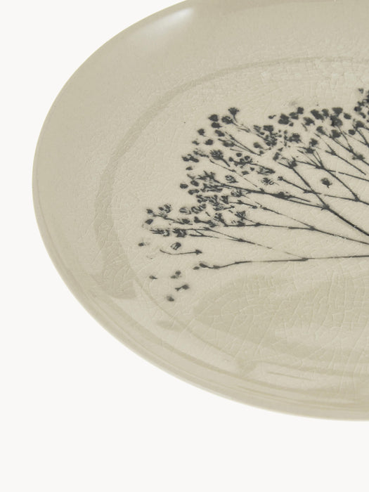Handmade Breakfast Plate Bea with Grass Motif