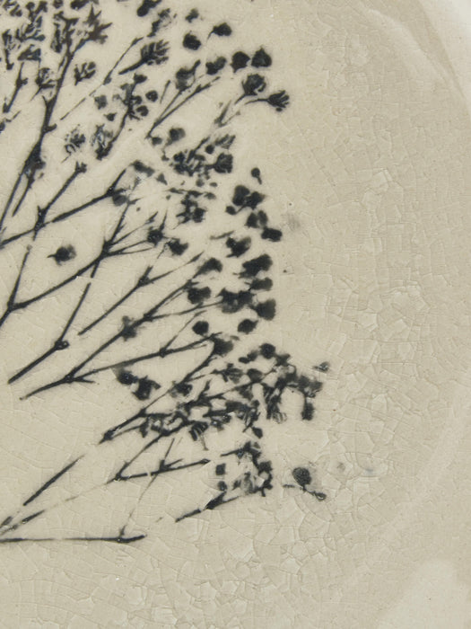 Handmade Breakfast Plate Bea with Grass Motif