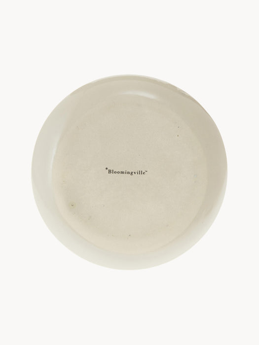 Handmade Breakfast Plate Bea with Grass Motif