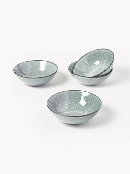 Handmade Tableware Set Nordic Sea 4 People Set of 12