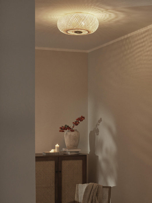 Evelyn Bamboo Design Ceiling Lamp, Untreated