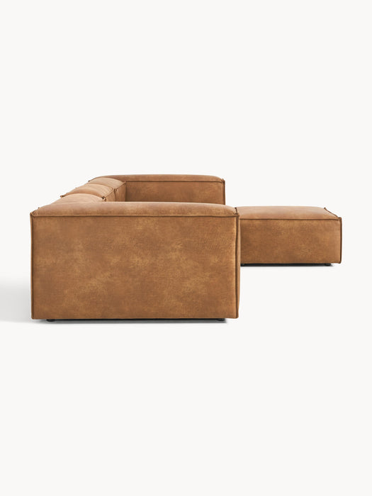 Modular Leather Sofa Lennon 4-seater with Ottoman leftright