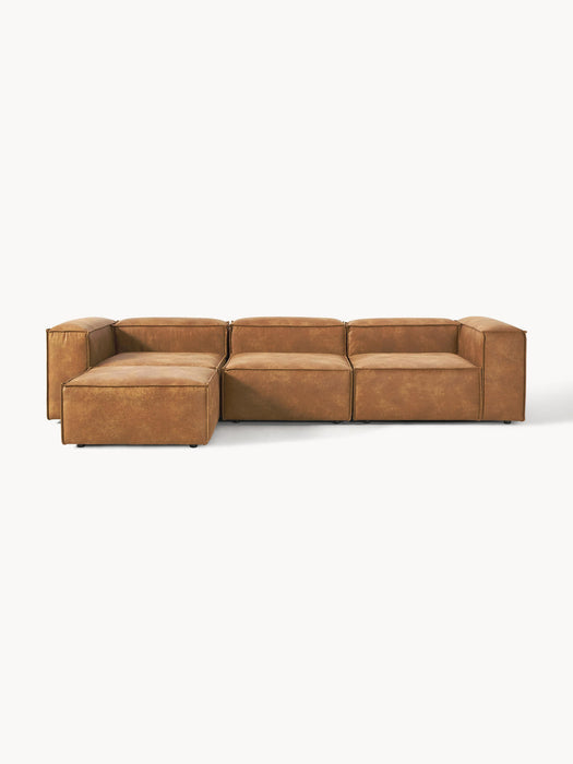 Lennon Modular Leather Sofa (4-seater) with Ottoman (left/right)