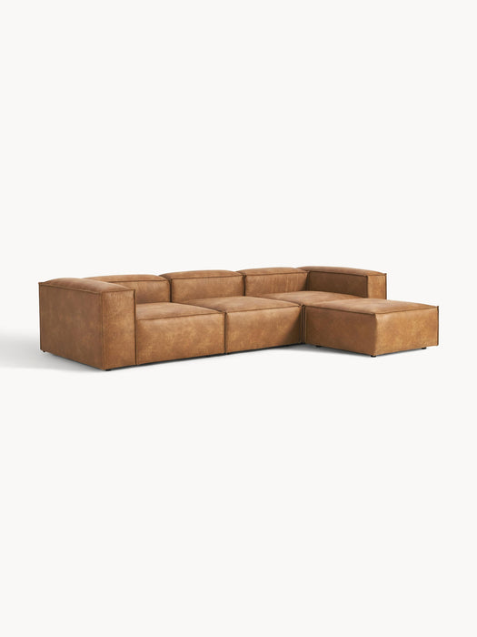 Lennon Modular Leather Sofa (4-seater) with Ottoman (left/right)